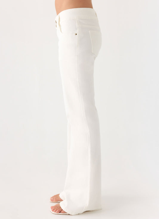 Robbie Super Low Denim Jeans - White