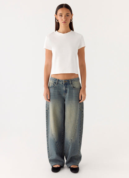 Joseph Low Rise Denim Jeans - Vintage Wash Blue