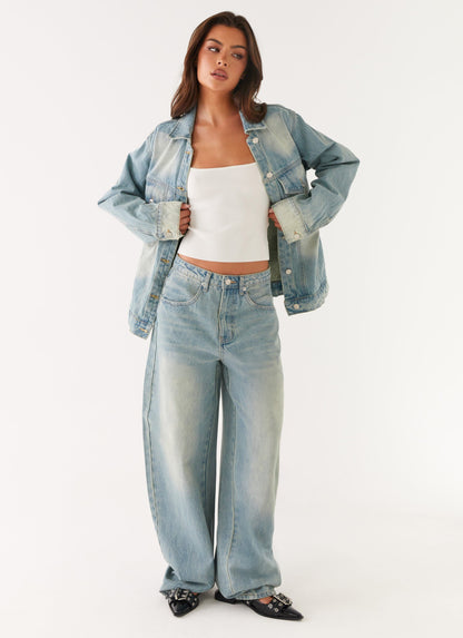 Maxwell Baggy Denim Jeans - Washed Blue