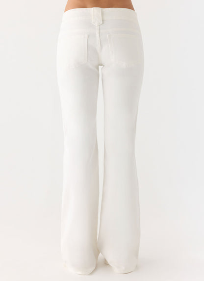 Robbie Super Low Denim Jeans - White
